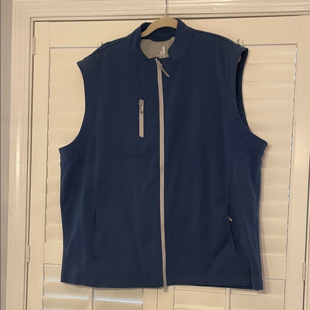 johnnie-O Navy Sleeveless Zip Vest
